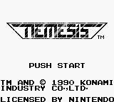 Nemesis title screen for GameBoy